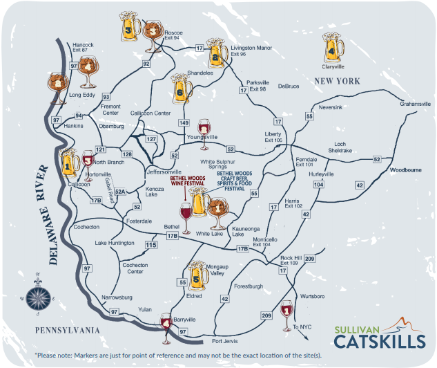 Good Taste Trail Map of Sullivan County Breweries, Cideries, Distilleries